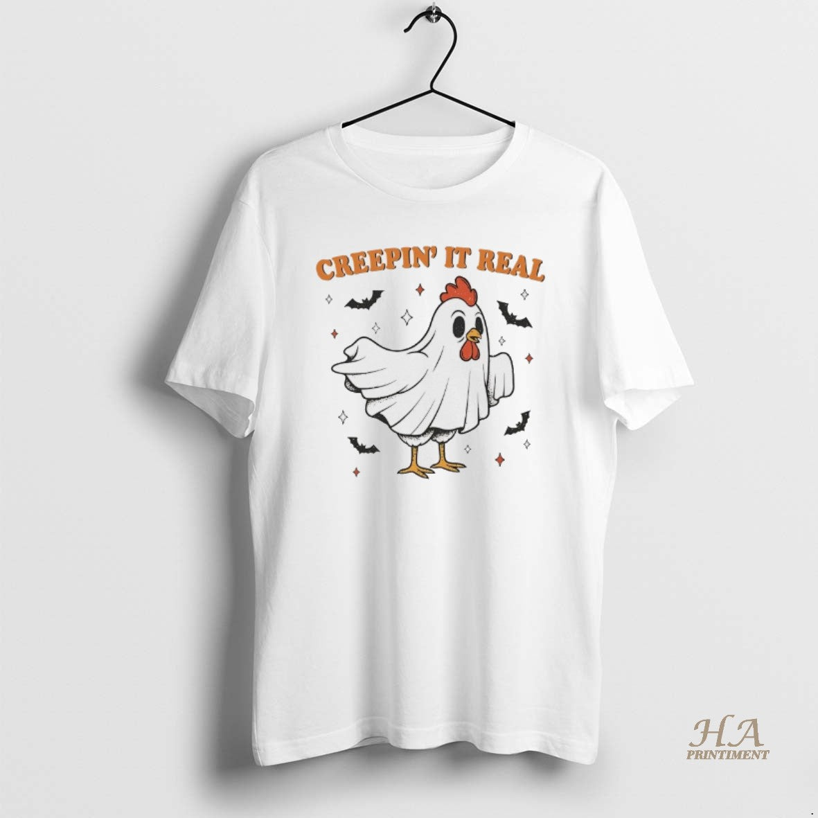 Official Chicken Ghost Creepin It Real Halloween Shirt Hoodie Sweatshirt | PurePodTees.com