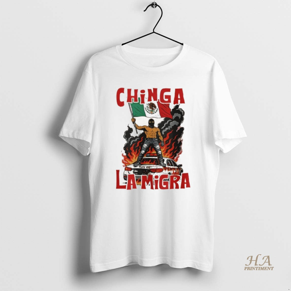 Official Chinga La Migra No Human Is Illegal Abolish Ice Protest Shirt Hoodie Sweatshirt | PurePodTees.com