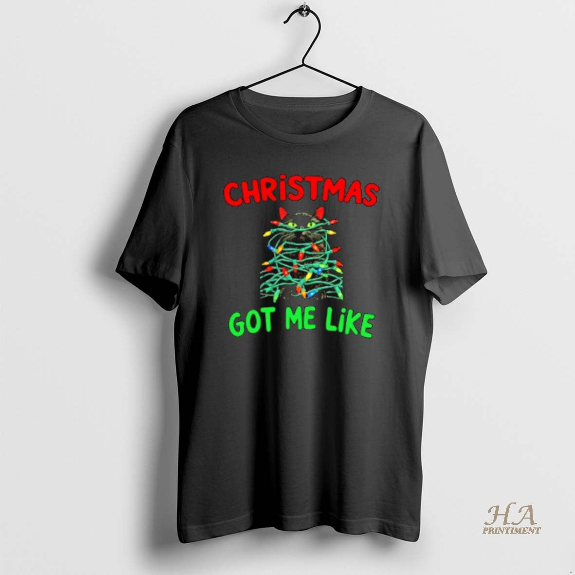 Official Christmas Got Me Like Black Cat Lights Shirt Hoodie Sweatshirt | PurePodTees.com