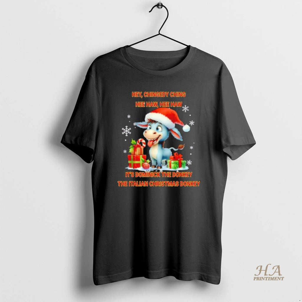 Official Christmas Italian Christmas Donkey Dominick The Donkey Black Shirt Hoodie Sweatshirt | PurePodTees.com