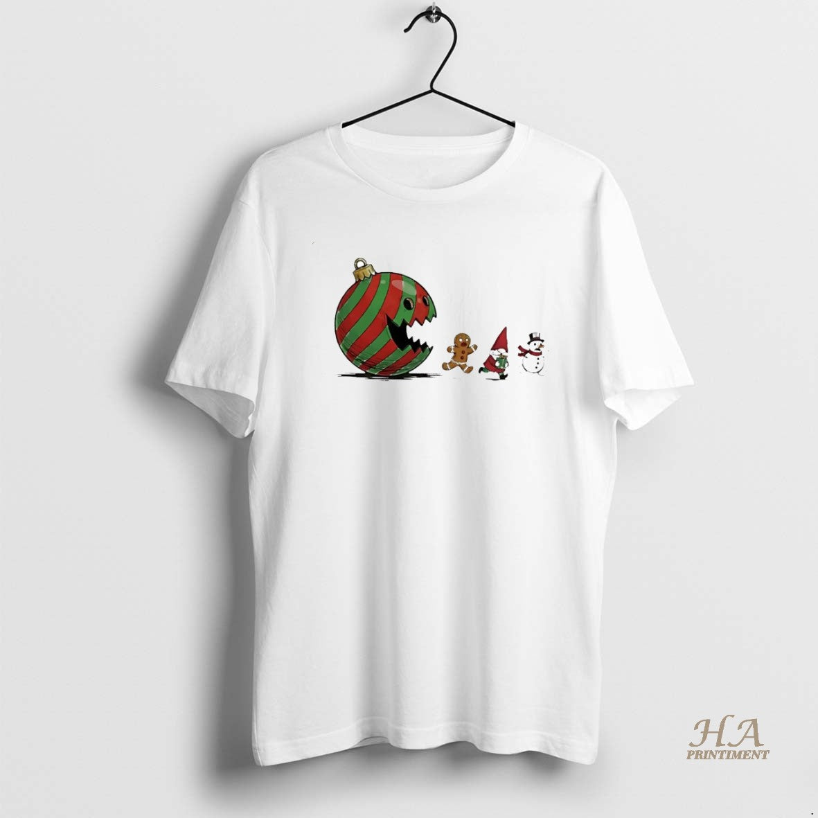 Official Christmas Pacman Eating Gingerbread Santa Snowman Shirt Hoodie Sweatshirt | PurePodTees.com
