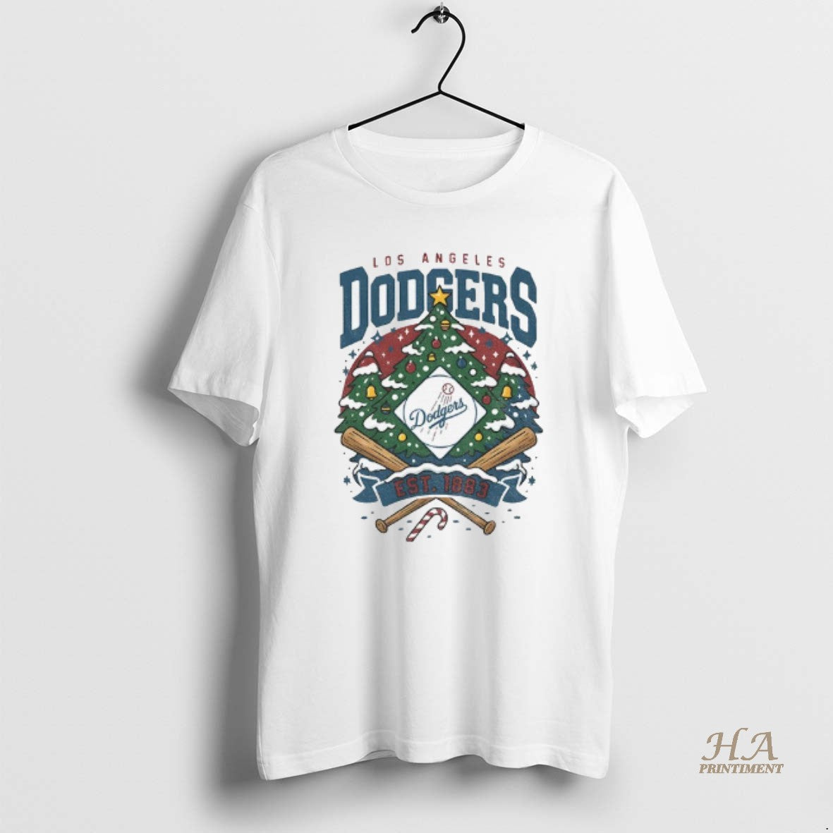 Official Christmas Tree Los Angeles Dodgers Mlb Baseball Est 1883 Merry Christmas Shirt Hoodie Sweatshirt | PurePodTees.com