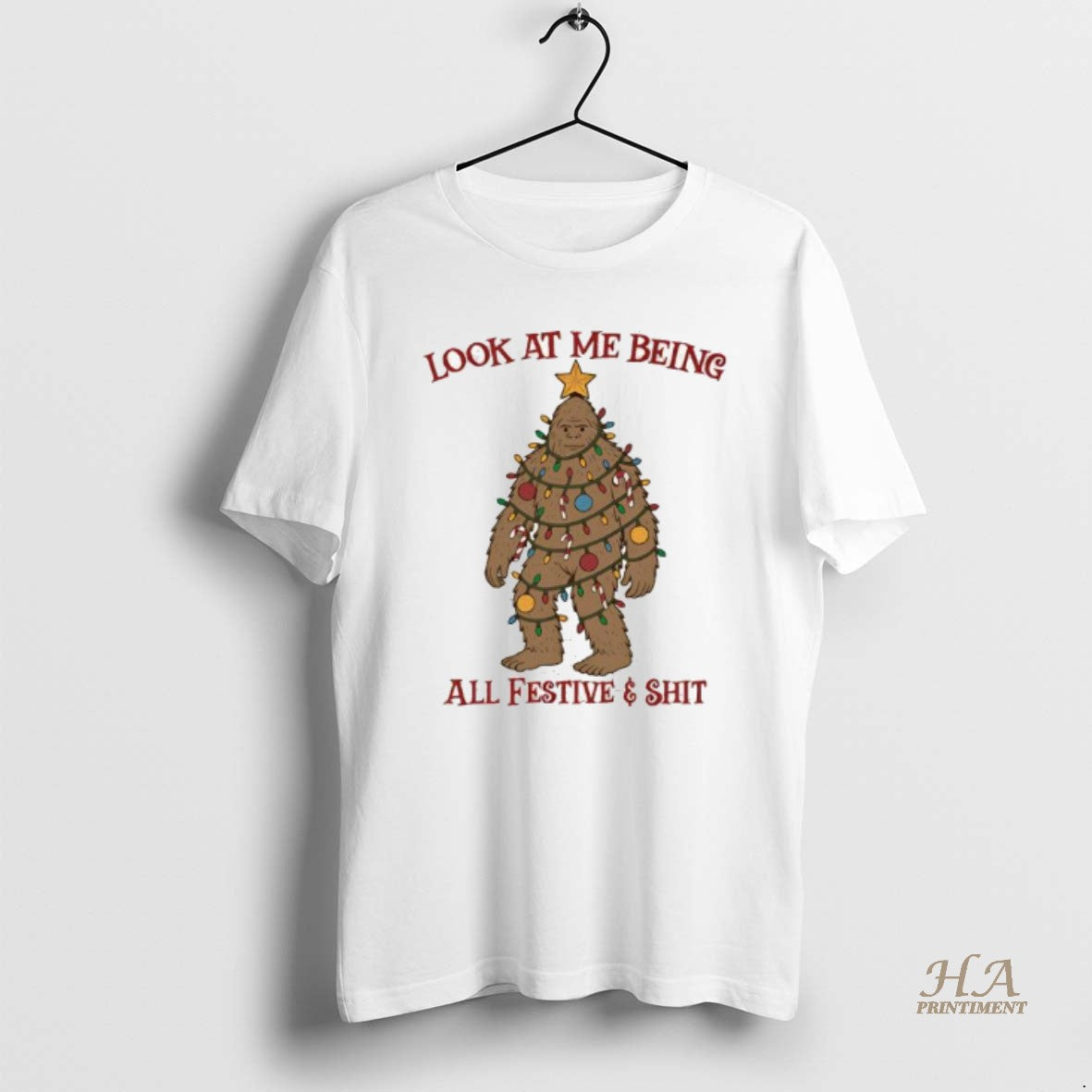 Official Christmas Big Foot Look At Me Being All Festive Shit Shirt Hoodie Sweatshirt | PurePodTees.com
