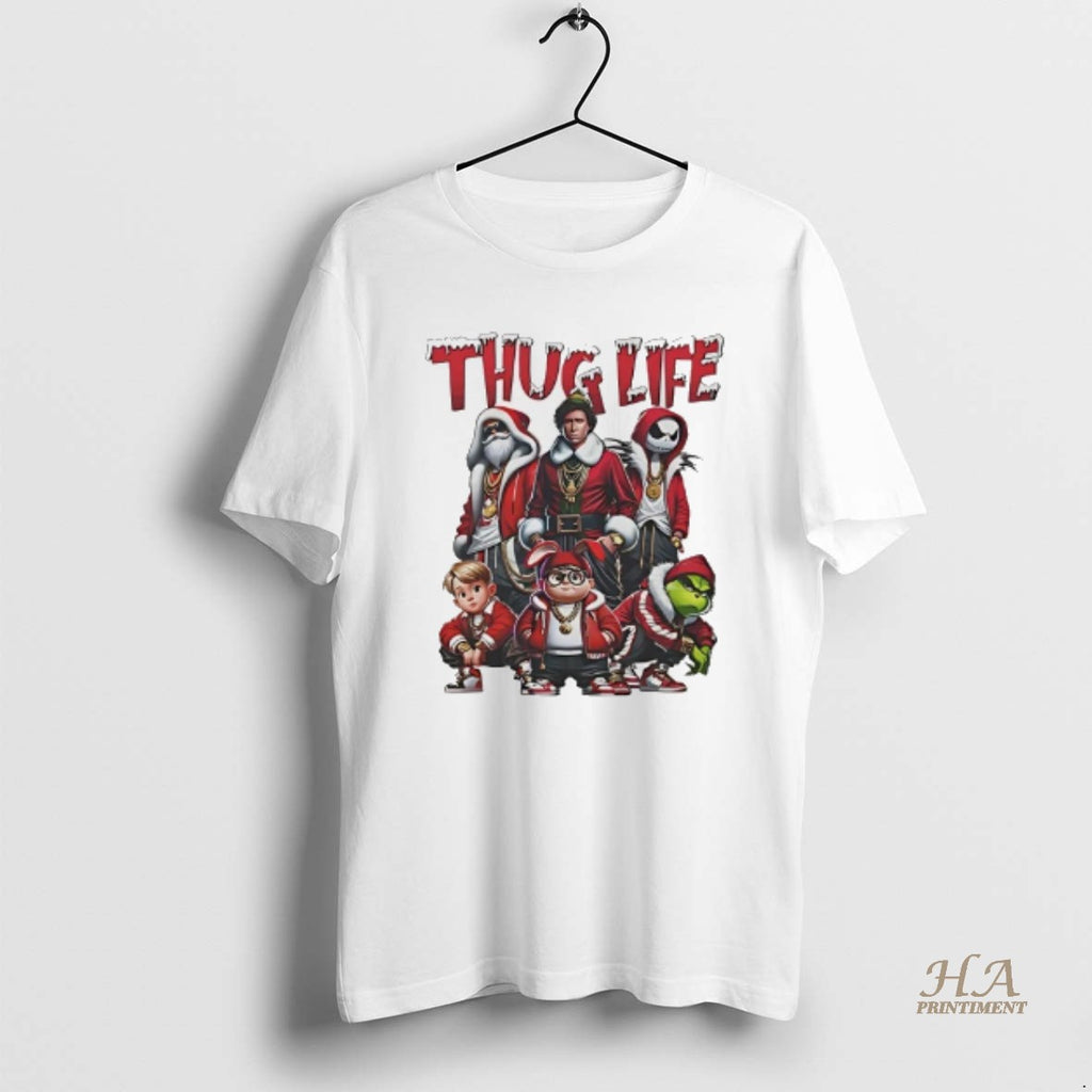 Official Christmas Gang Thug Life Santa Grinch Jack Skellington Friends Shirt Hoodie Sweatshirt | PurePodTees.com