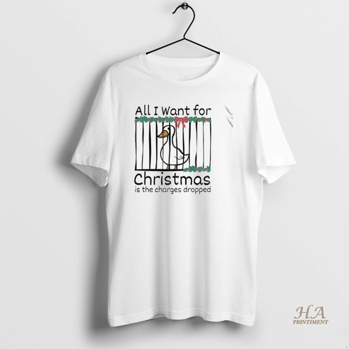 Official Christmas Stupid Goose All I Want For Christmas Is The Charges Dropped Shirt Hoodie Sweatshirt | PurePodTees.com