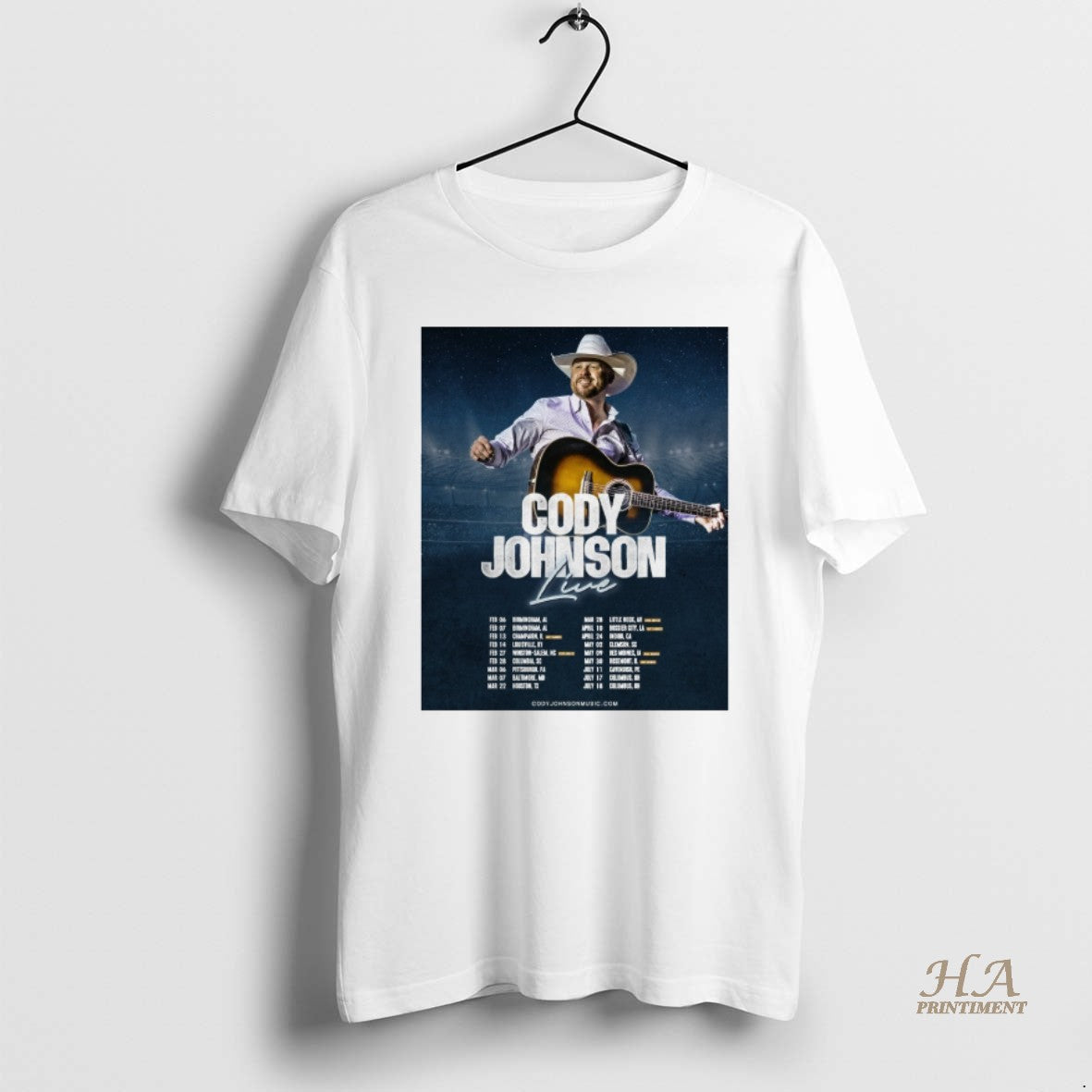 Official Cody Johnson Live 2026 February 06 07 Birmingham Al February 13 Champaign Il Shirt Hoodie Sweatshirt