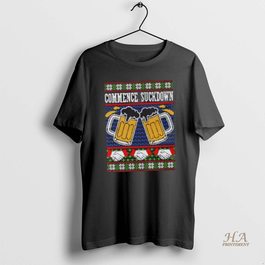 Official Commence Suckdown Tacky Beer Christmas Shirt Hoodie Sweatshirt | PurePodTees.com