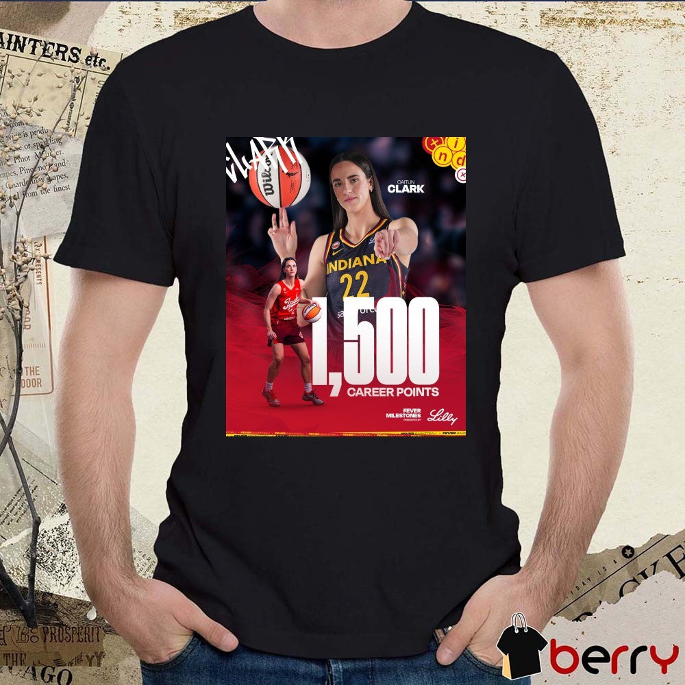 Congratulations To Caitlin Clark 1500 Career Points Indiana Fever WNBA 78 Games Poster t-shirt