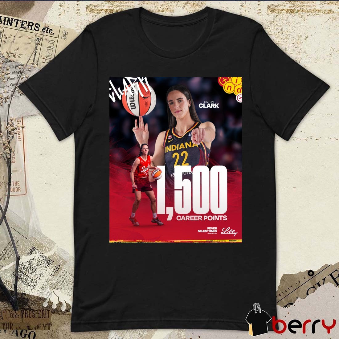 Congratulations To Caitlin Clark 1500 Career Points Indiana Fever WNBA 78 Games Poster t-shirt