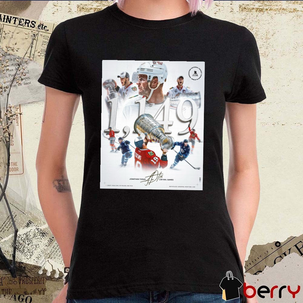 Congratulations To Jonathan Toews Chicago Blackhawks 1149 NHL Games Signature Poster t-shirt