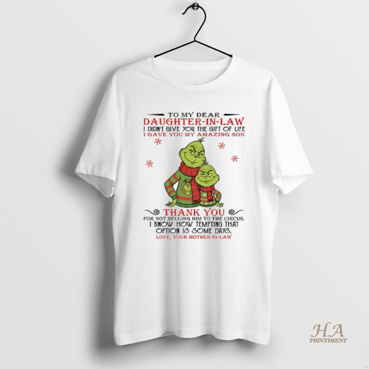 Official Couple Grinch Santa To My Dear Daughter In Law I Didnt Give You The Shirt Hoodie Sweatshirt | PurePodTees.com