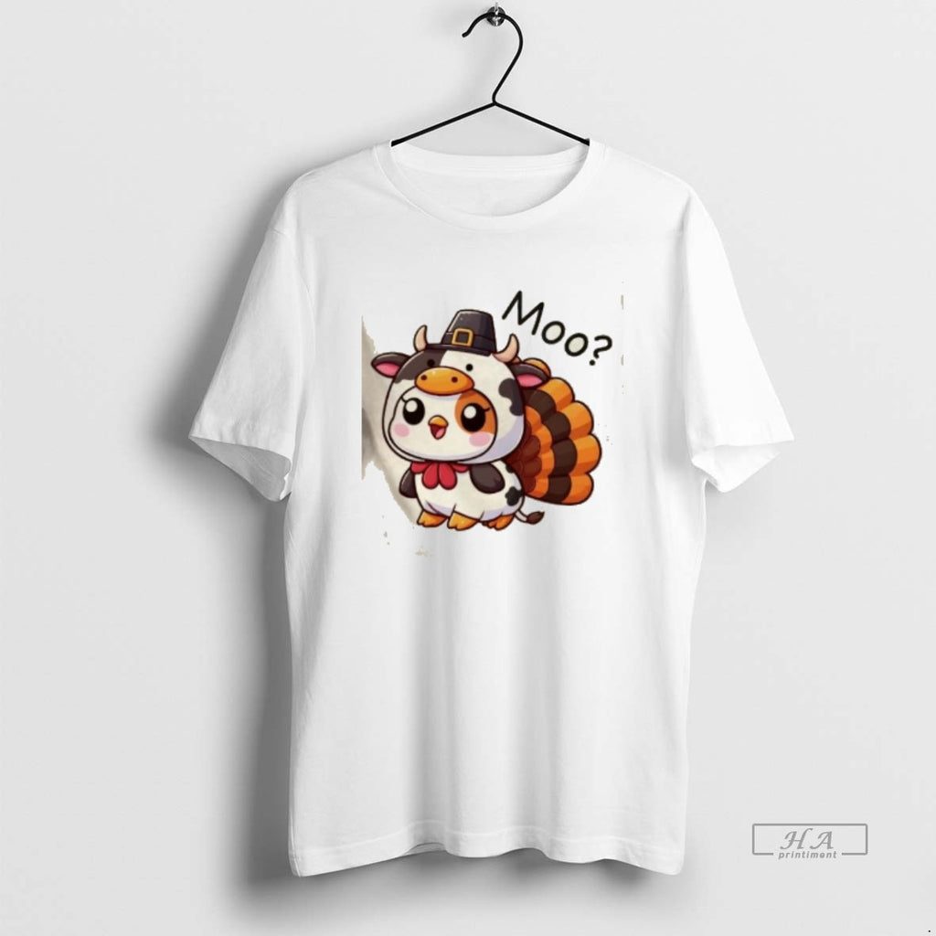 Official Cute Turkey Cow Moo Funny Thanksgiving