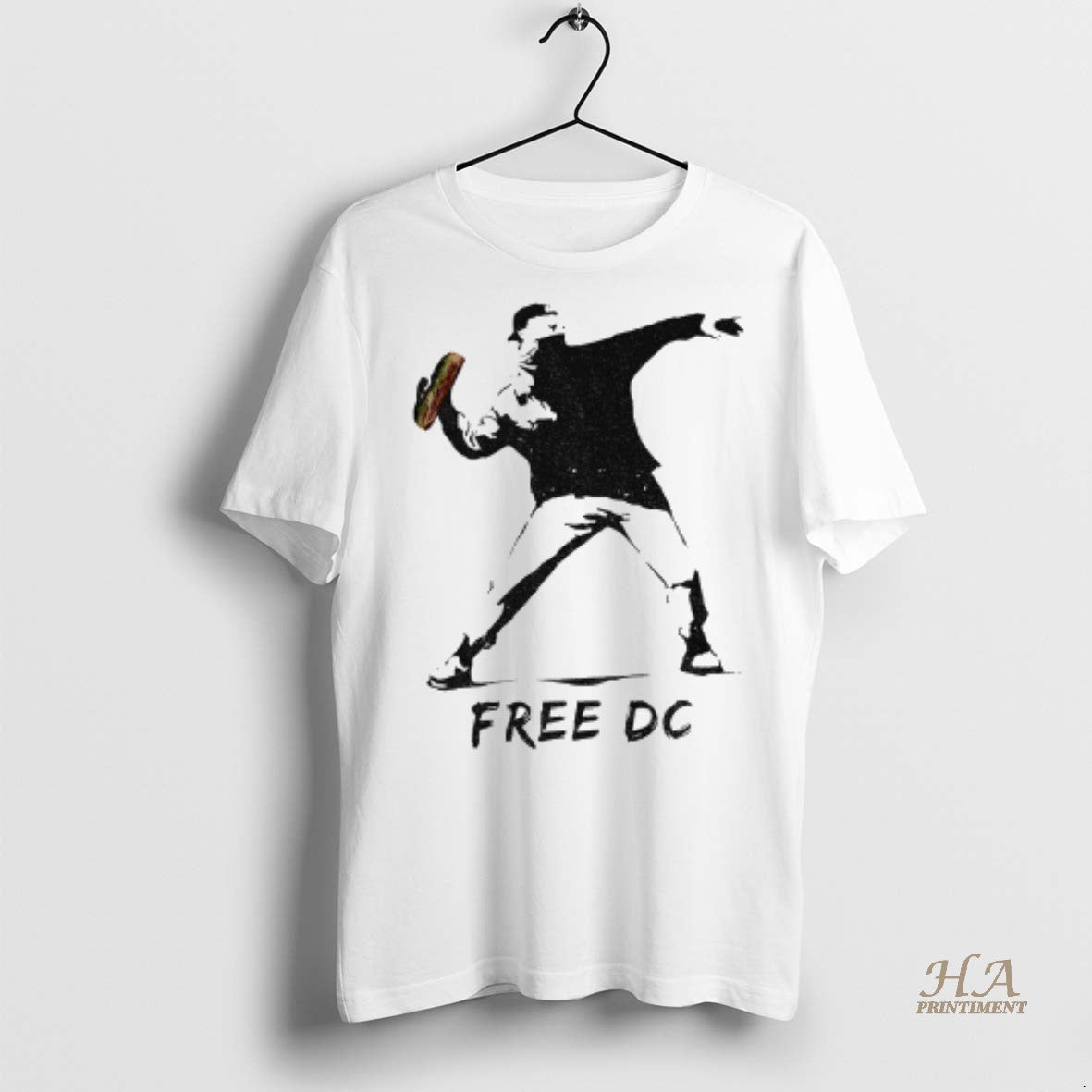 Official Dc Sandwich Thrower Banksy Inspired Free Dc Statehood Advocate Anti Trump Washington Resistance Abolish Shirt...