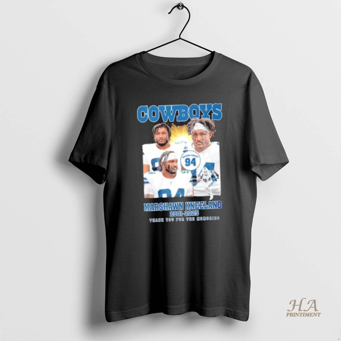 Official Dallas Cowboys 94 Marshawn Kneeland 2001 2025 Thank You For The Memories Shirt Hoodie Sweatshirt | PurePodTees.com