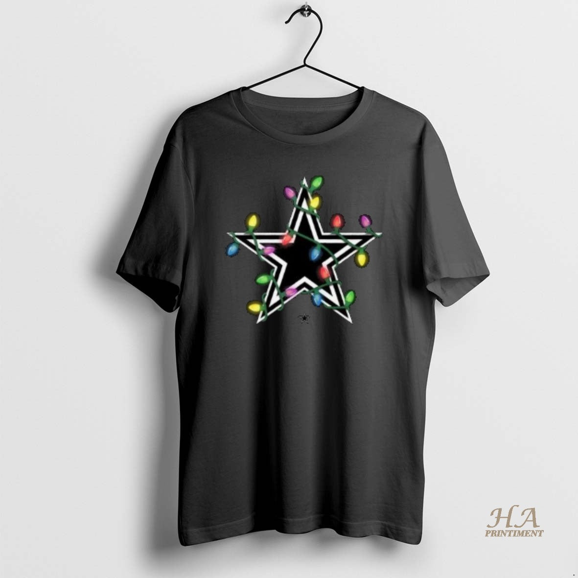 Official Dallas Cowboys Primary Logo Holiday Lights 2025 Circle Black Shirt Hoodie Sweatshirt | PurePodTees.com