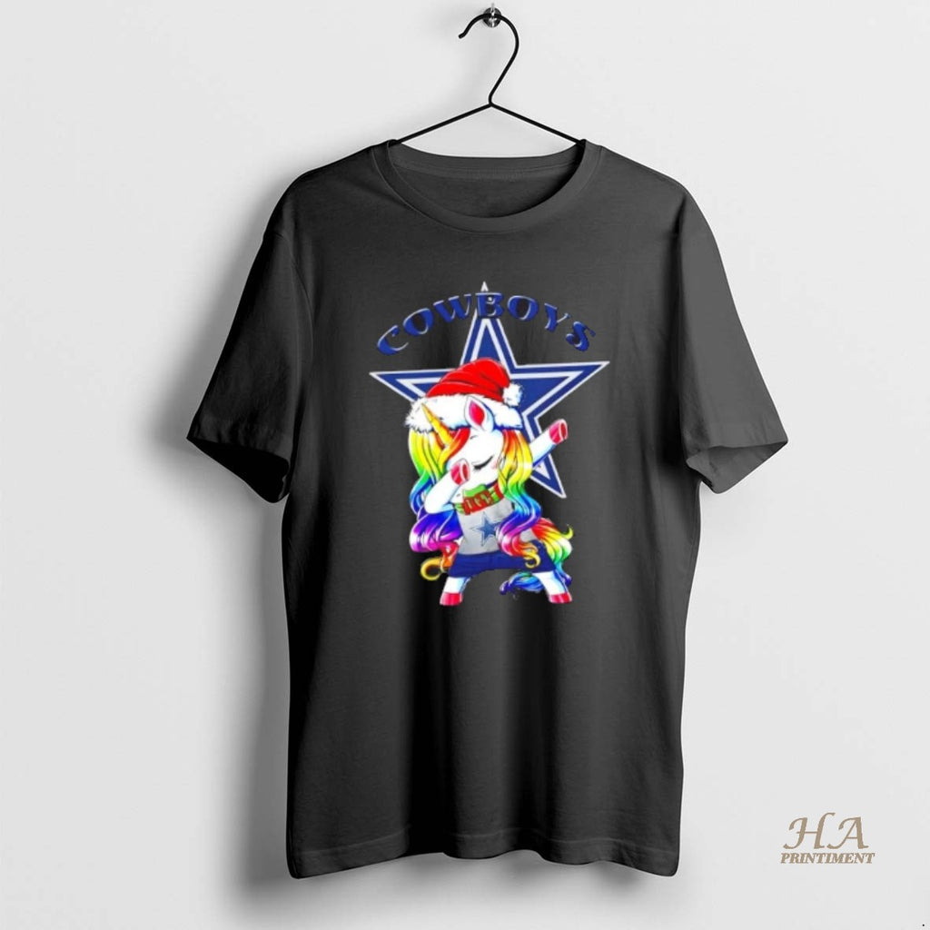 Official Dallas Cowboys X Unicorn Santa Hat Dabbing Merry Christmas Shirt Hoodie Sweatshirt | PurePodTees.com
