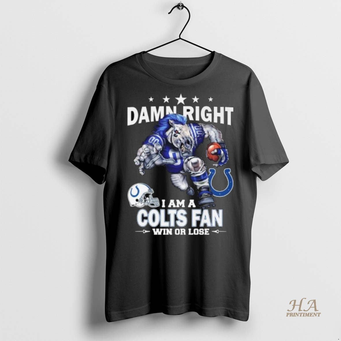 Official Damn Right I Am A Indianapolis Colts Fan Win Or Lose Mascot 2025 Long Shirt Hoodie Sweatshirt | PurePodTees.com