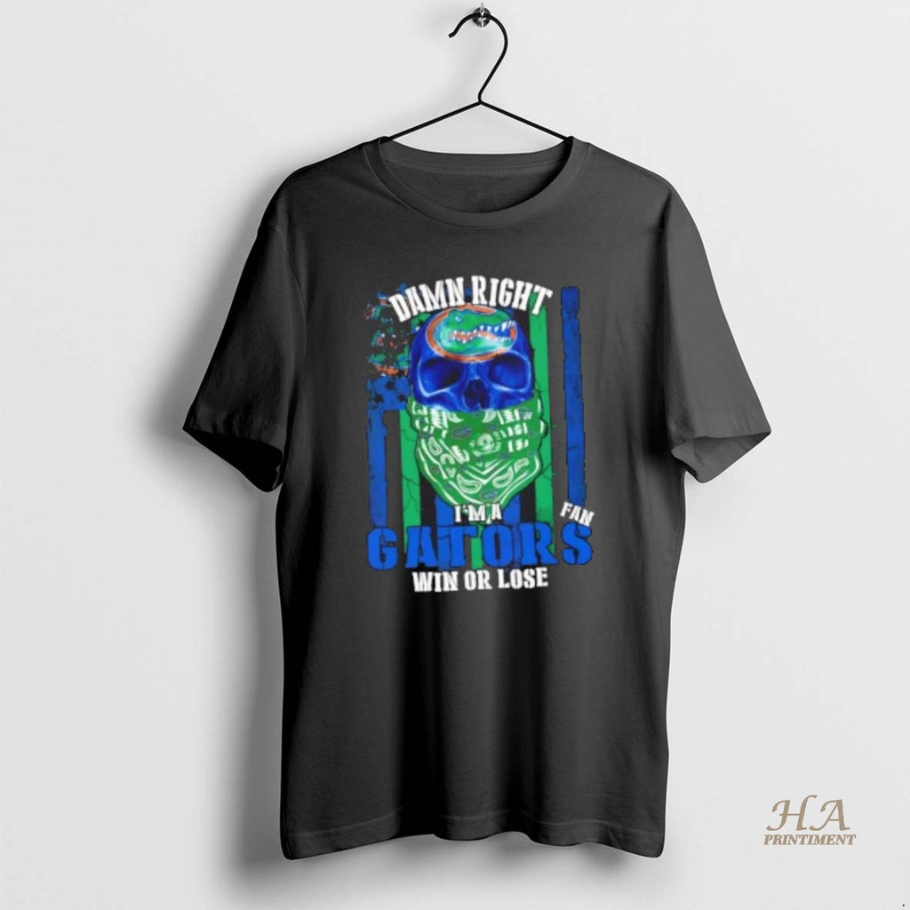 Official Damn Right Im A Florida Gators Fan Win Or Lose Us Flag Shirt Hoodie Sweatshirt | PurePodTees.com