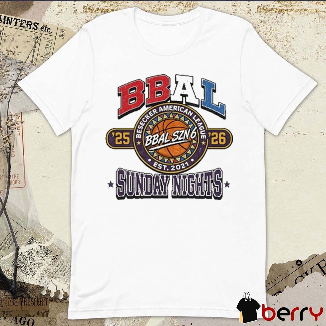 Dave Portnoy Bbal Sunday Night Besecker American League 25-2026 t-shirt