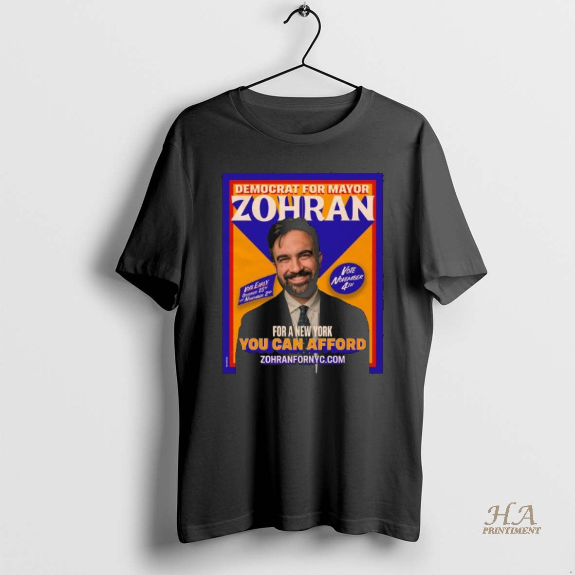 Official Democrat For Mayor Zohran Mamdani For A New York You Can Afford Vote Early Shirt Hoodie Sweatshirt | PurePodTees.com