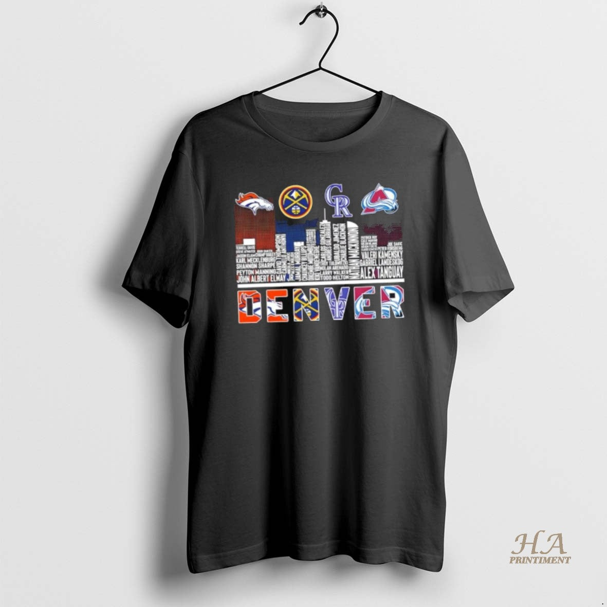 Official Denver Sports All Names My City My Team Skyline Shirt Hoodie Sweatshirt | PurePodTees.com