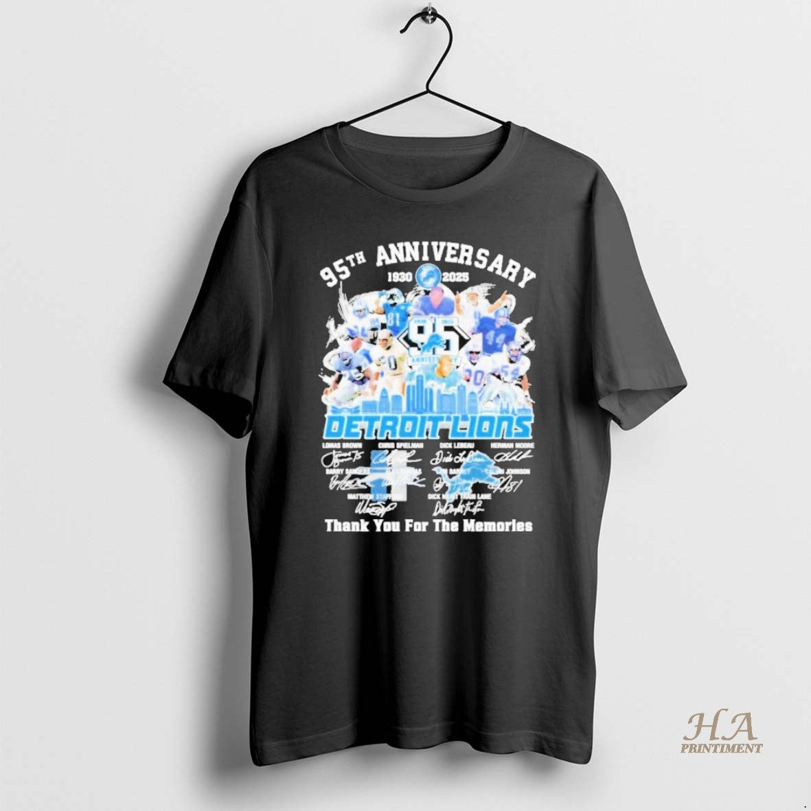 Official Detroit Lions 95th Anniversary 1930 2025 Thank You Forever Shirt Hoodie Sweatshirt | PurePodTees.com