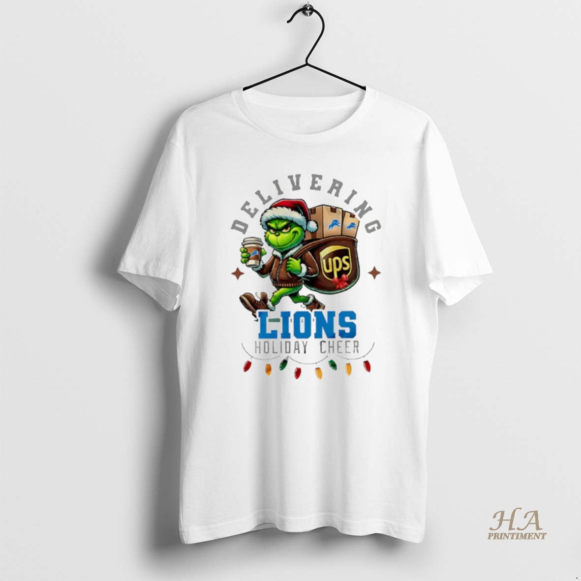 Official Detroit Lions Grinch Delivering Ups Holiday Cheer Christmas Shirt Hoodie Sweatshirt | PurePodTees.com
