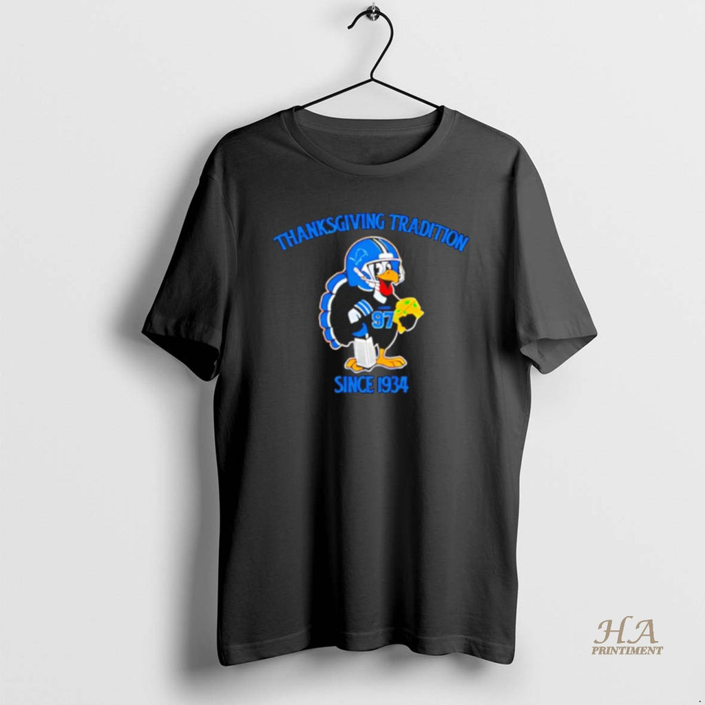 Official Detroit Lions Thanksgiving Tradition Since 1934 Shirt Hoodie Sweatshirt | PurePodTees.com