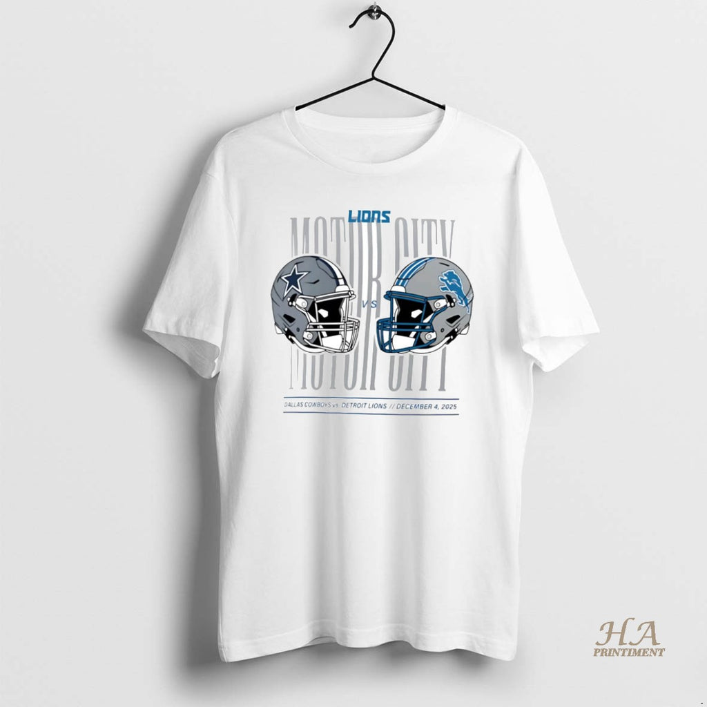 Official Detroit Lions Vs Dallas Cowboys Helmet Matchup Motor City Shirt Hoodie Sweatshirt | PurePodTees.com