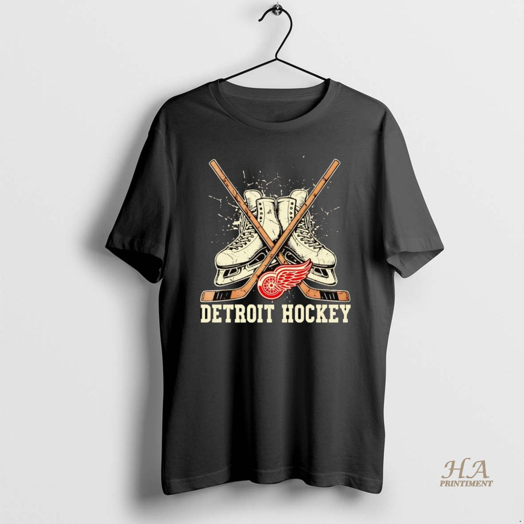 Official Detroit Red Wings Skates And Hockey Sticks Shirt Hoodie Sweatshirt | PurePodTees.com