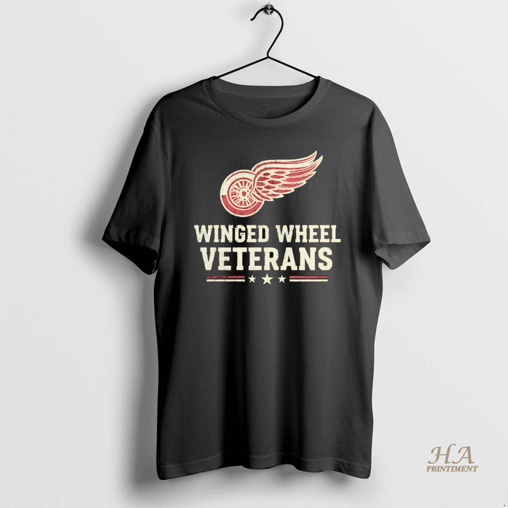 Official Detroit Red Wings Winged Wheel Veterans Shirt Hoodie Sweatshirt | PurePodTees.com