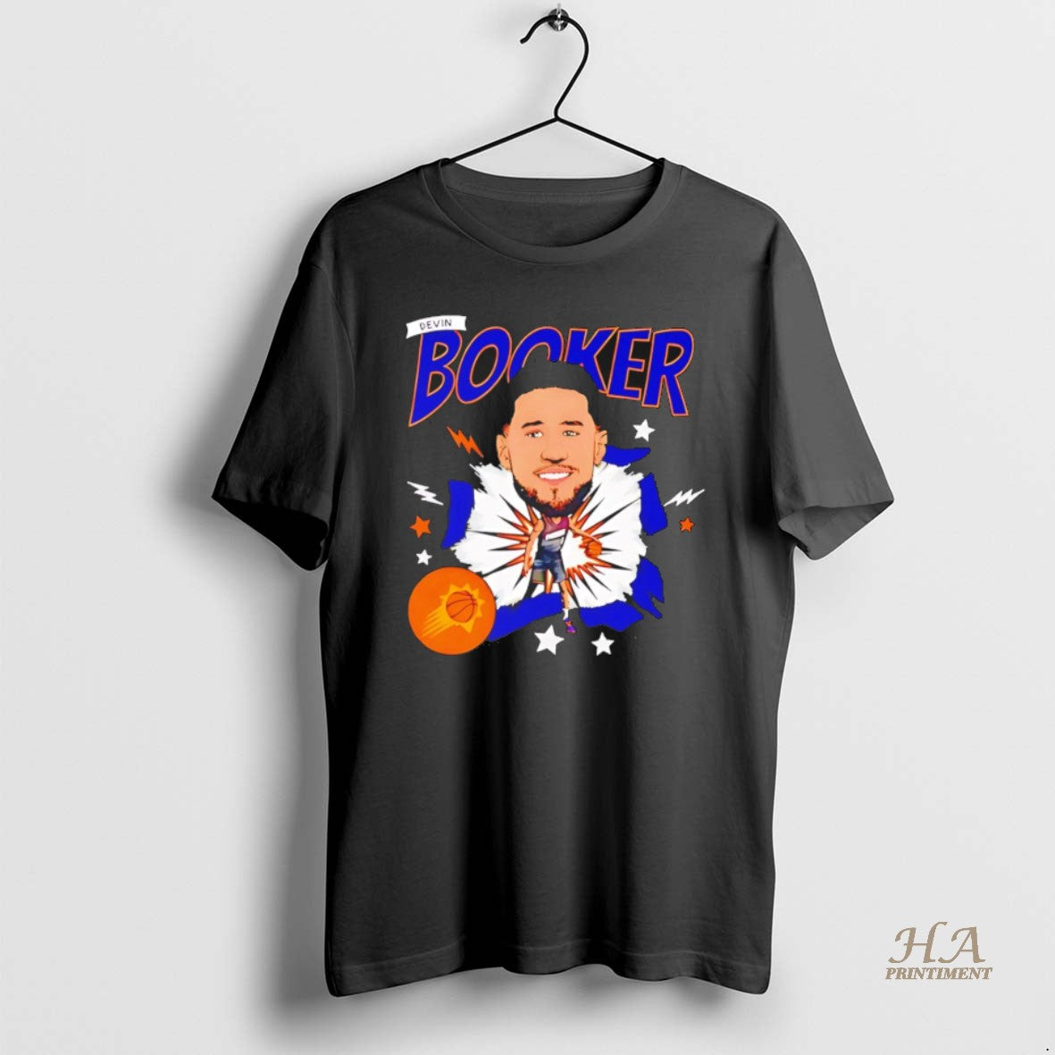 Official Devin Booker Phoenix Suns Caricature Black Ornaments Shirt Hoodie Sweatshirt | PurePodTees.com