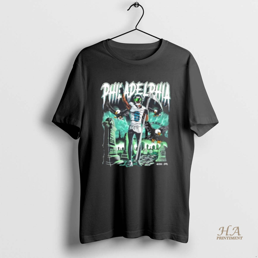Official Devonta Smith Slim Reaper Graveyard Shirt Hoodie Sweatshirt | PurePodTees.com