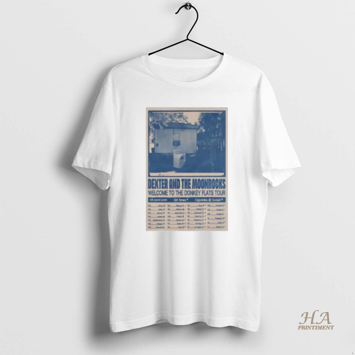 Official Dexter And The Moonrocks The Donkey Flats Tour 2026 Circle White Shirt Hoodie Sweatshirt | PurePodTees.com