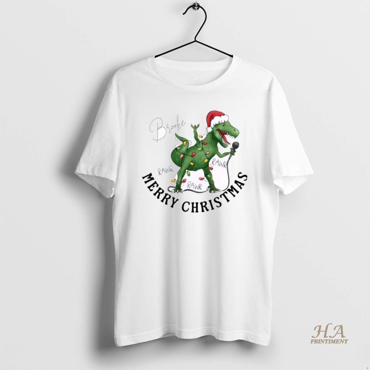 Official Dinosaur Family Xmas Babys First Christmas Personalized Ornaments White Shirt Hoodie Sweatshirt | PurePodTees.com