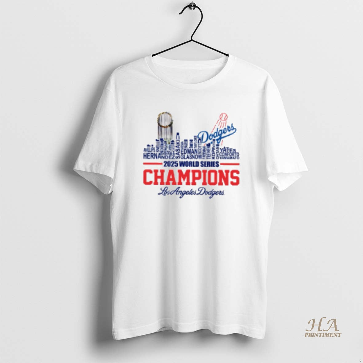 Official Dodgers 2025 World Series Champions Player Name City Skyline Shirt Hoodie Sweatshirt | PurePodTees.com