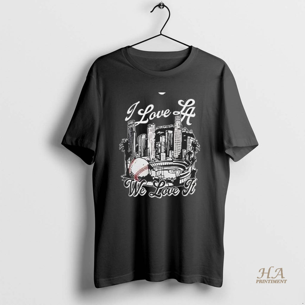 Official Dodgers World Series Champions I Love La Skyline Shirt Hoodie Sweatshirt | PurePodTees.com