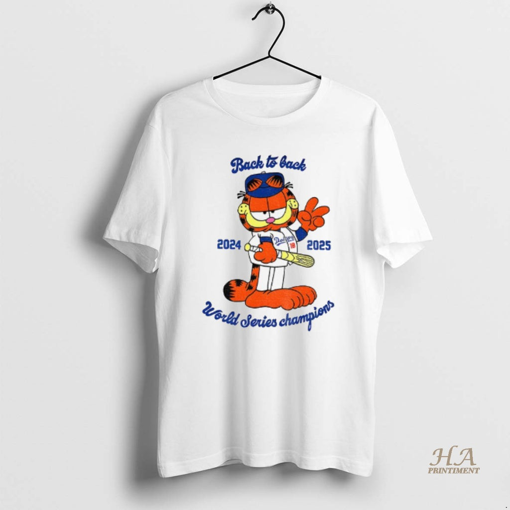Official Dodgers Orange Cat Back To Back 2024 2025 World Series Champions Shirt Hoodie Sweatshirt | PurePodTees.com