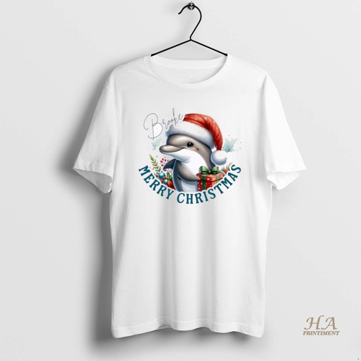 Official Dolphin Baby Xmas Babys First Christmas Personalized Ornaments White Shirt Hoodie Sweatshirt | PurePodTees.com