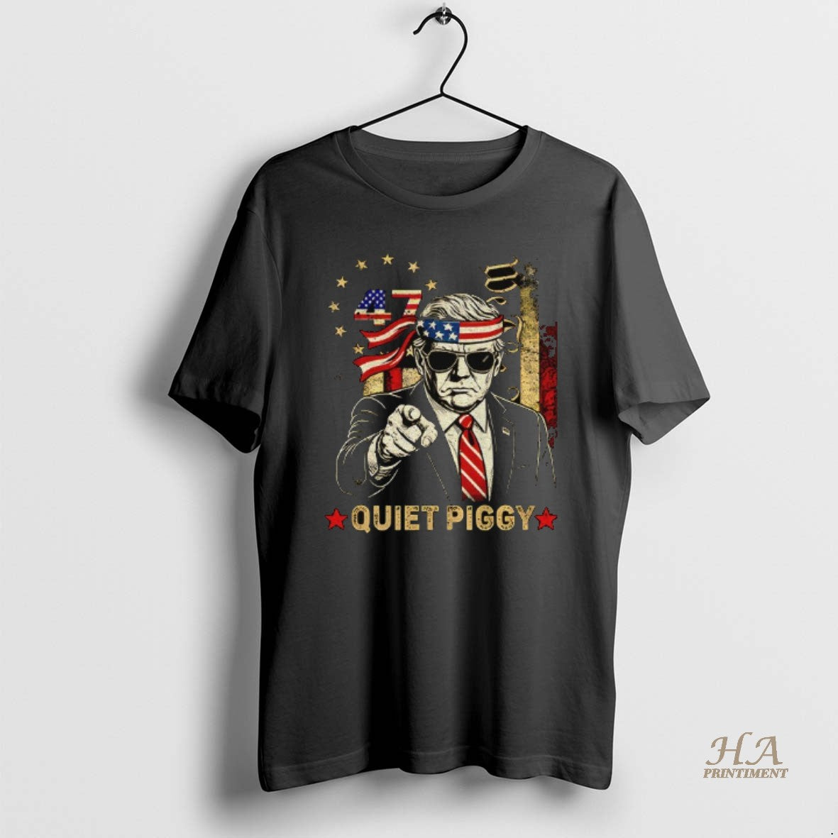 Official Donald Trump Quiet Piggy New York 47 American Flag Anti Trump Shirt Hoodie Sweatshirt | PurePodTees.com
