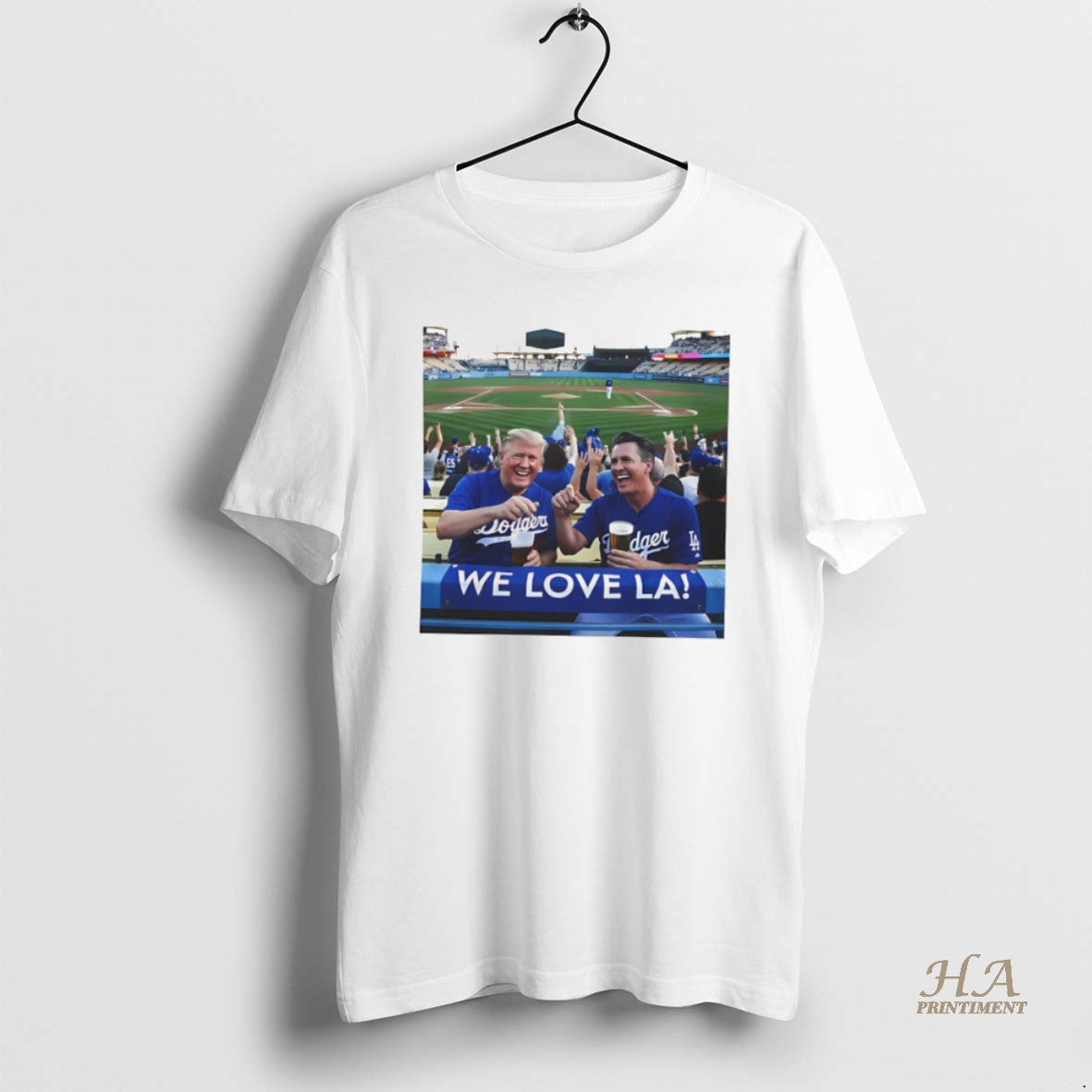 Official Donald Trump And Gavin Newsom We Love Los Angeles Dodgers Shirt Hoodie Sweatshirt | PurePodTees.com