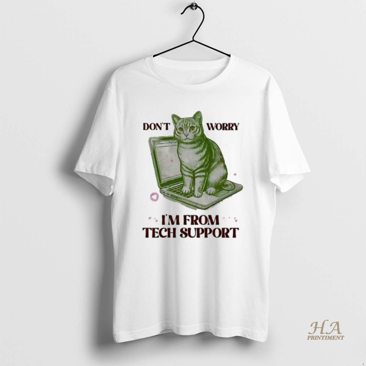Official Dont Worry Im From Tech Support Cat Laptop Shirt Hoodie Sweatshirt | PurePodTees.com