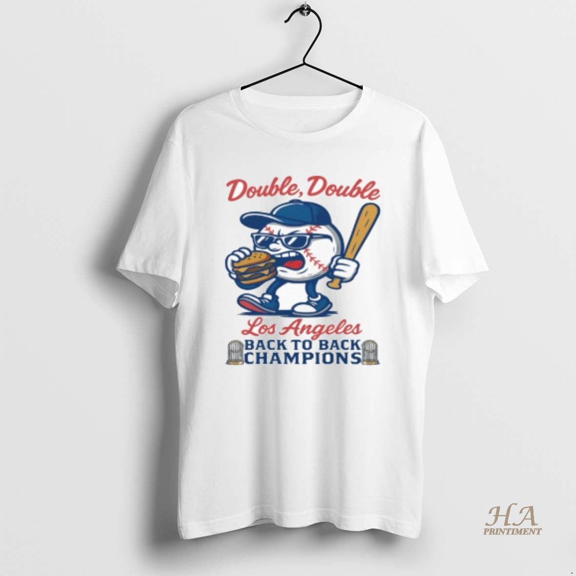 Official Double Double Los Angeles Dodgers Back To Back World Champions Shirt Hoodie Sweatshirt | PurePodTees.com