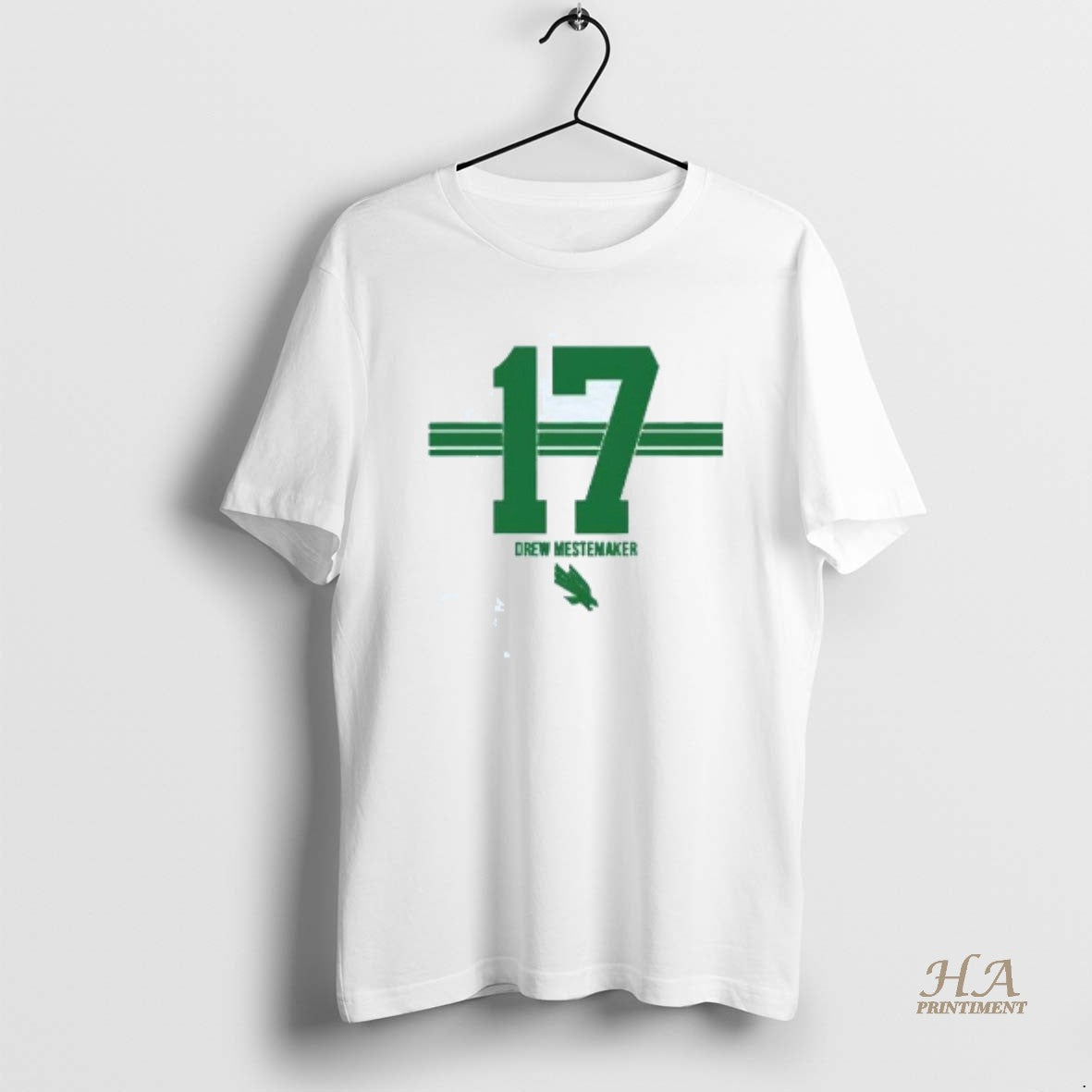 Official Drew Mestemaker 17 Stripes North Texas Mean Green Shirt Hoodie Sweatshirt | PurePodTees.com