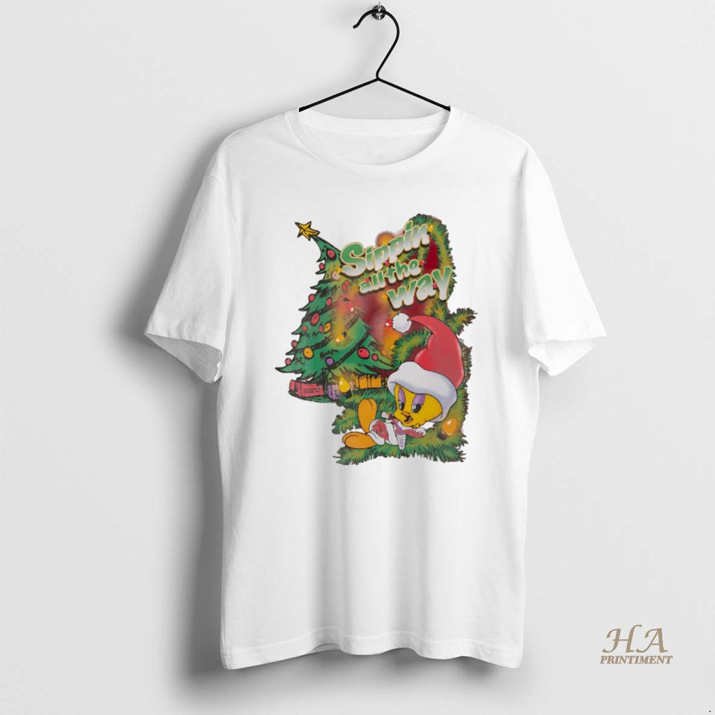 Official Duck Sippin All The Way Christmas White Shirt Hoodie Sweatshirt | PurePodTees.com