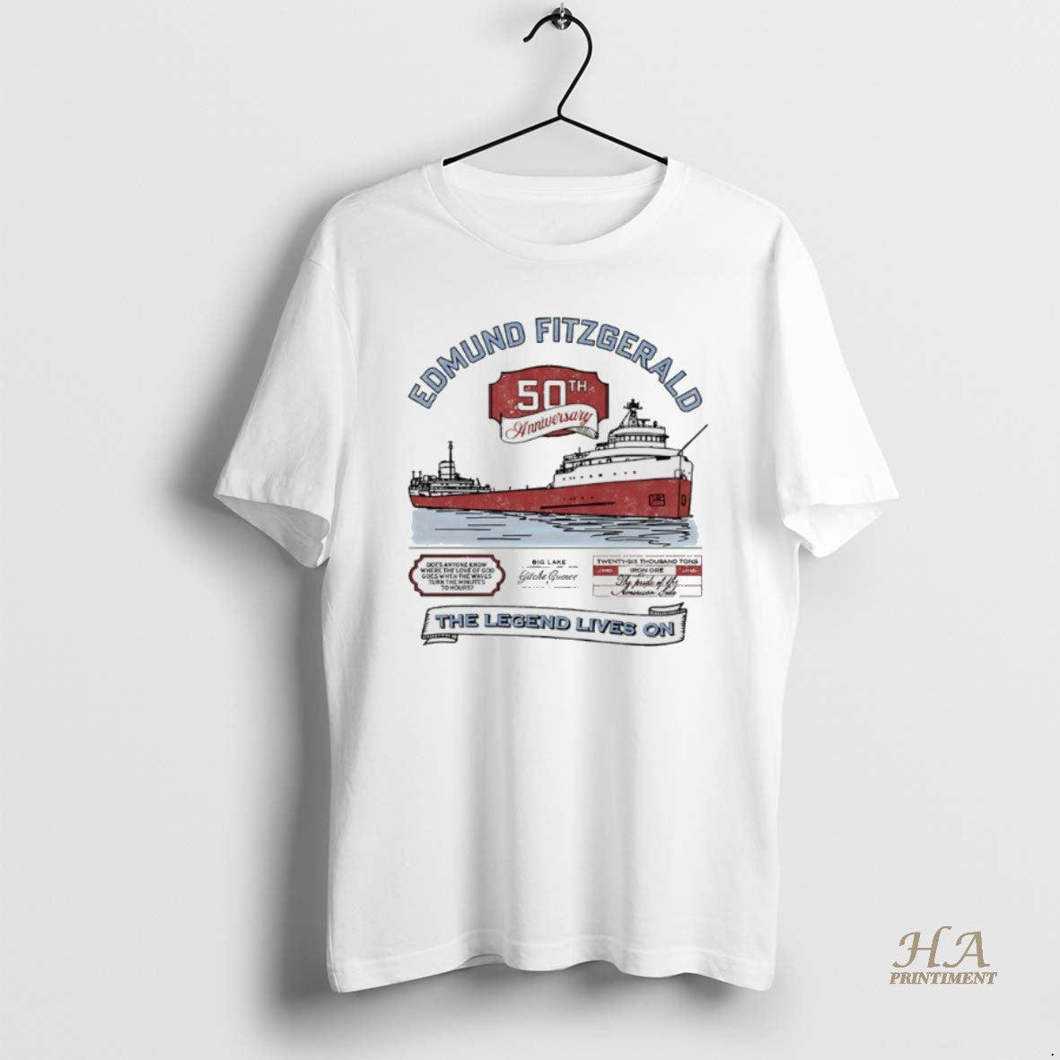 Official Edmund Fitzgerald 50th Anniversary The Legend Lives On Shirt Hoodie Sweatshirt | PurePodTees.com