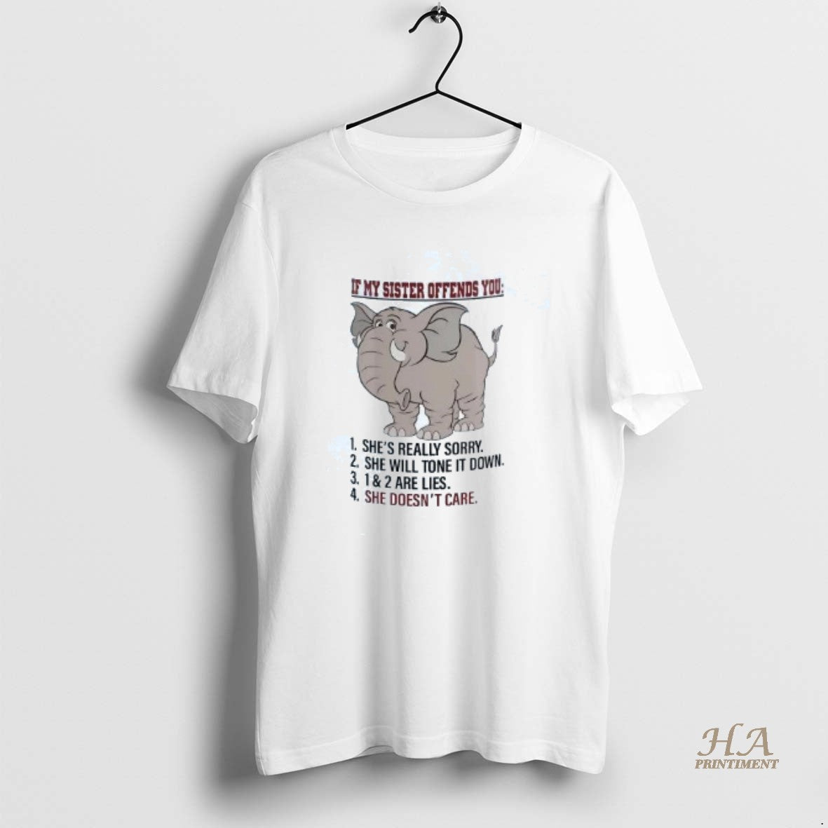 Official Elephant If My Sister Offends You Shes Really Sorry Shirt Hoodie Sweatshirt | PurePodTees.com