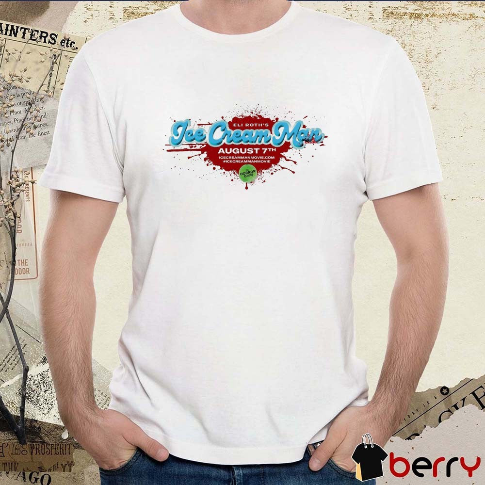 Eli Roth’s Ice Cream Man August 7th 2026 The Horror Section Logo t-shirt