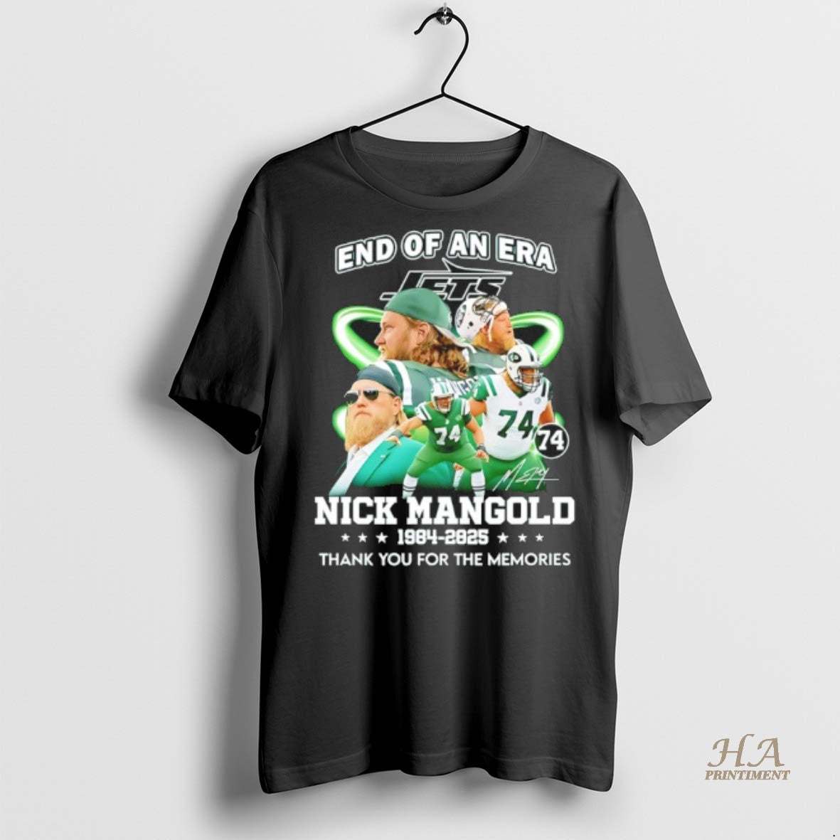 Official End Of An Era Nick Mangold 1984 2025 Thank You For The Memories Signature Shirt Hoodie Sweatshirt | PurePodTees.com