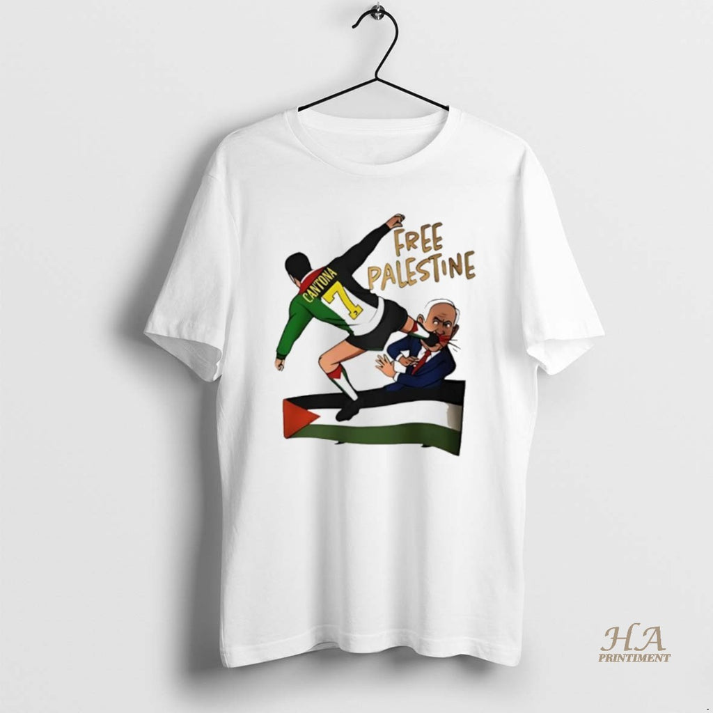 Official Eric Cantona 7 Free Palestine Flag Shirt Hoodie Sweatshirt | PurePodTees.com